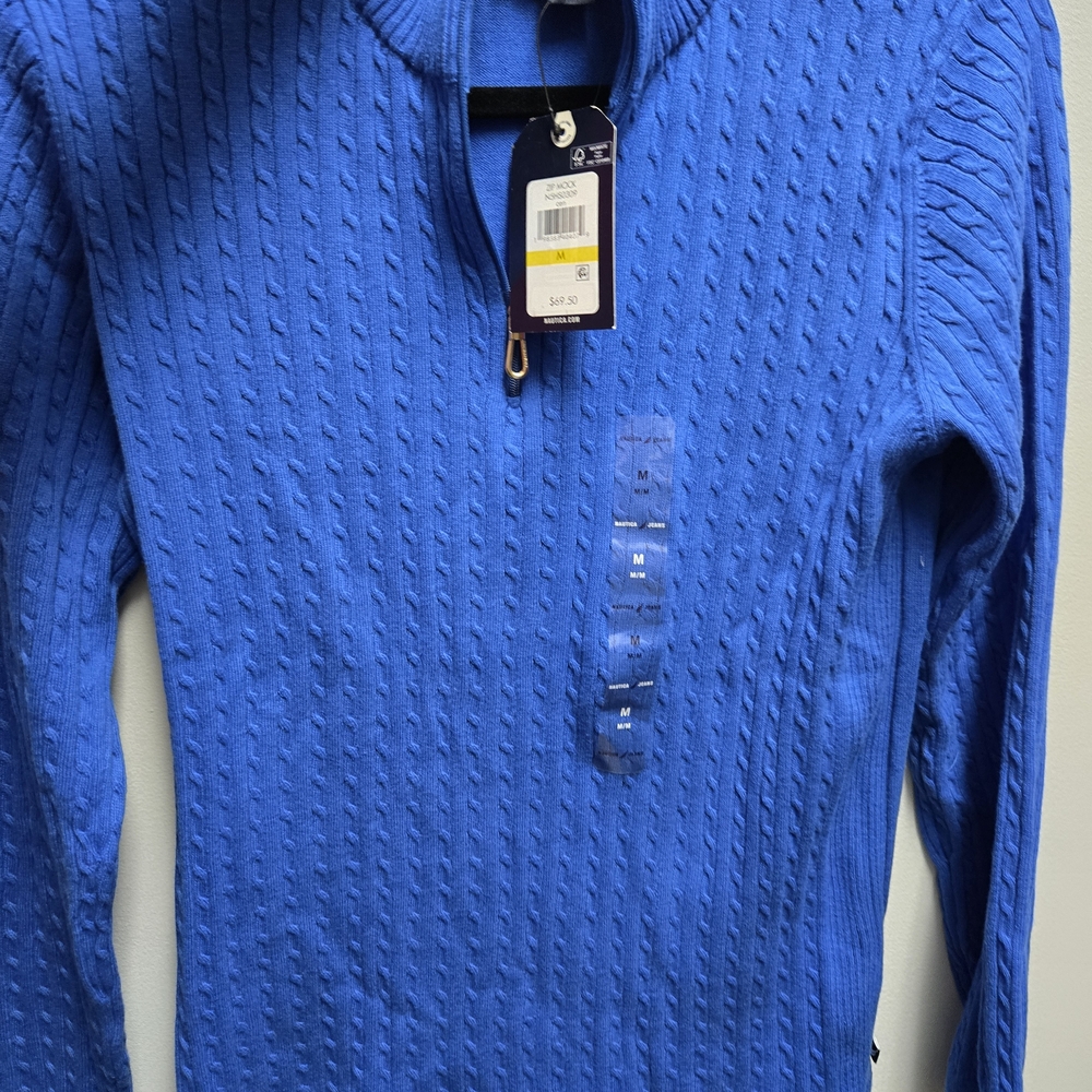 Blue Cable Knit Sweater